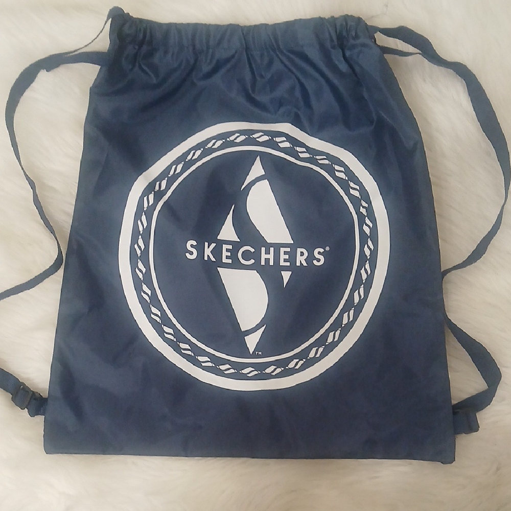 COPY - Skechers Navy Blue and White Drawstring Cinch Bag Backpack